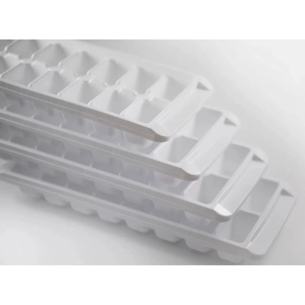 Rubbermaid Easy Release Ice Cube Tray Plastic White Rectangular (4-Pack)  New